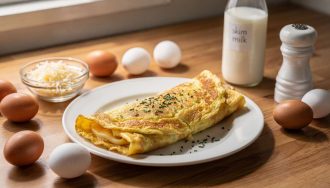 Recette d'omelette légère roulée au fromage