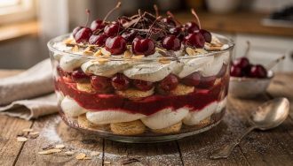 Trifle aux cerises au sirop léger : recette gourmande