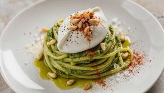 Spaghetti au Pesto et Burrata : recette Gourmande