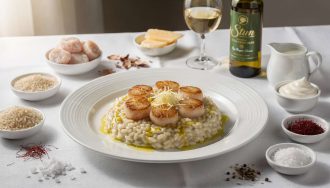 Risotto léger aux Saint-Jacques : recette raffinée