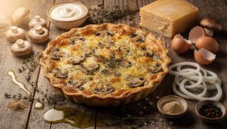 Recette de tarte aux champignons et fromage