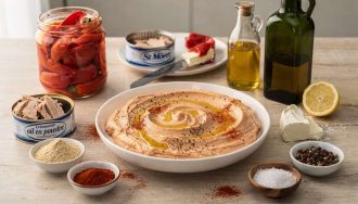 Crème de poivrons et thon au fromage frais