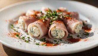 Petits roulés de jambon au fromage frais, ail et fines herbes : la recette facile