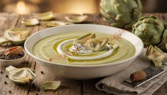 Velouté de cœurs d'artichauts au fromage frais : recette délicieuse et facile