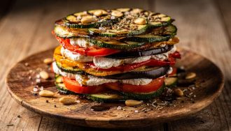 Millefeuille de légumes au chèvre frais : recette gourmande