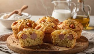 Recette de muffins légers aux Knackis et herbes aromatiques