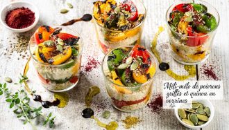Méli-mélo de poivrons grillés et quinoa en verrines légères