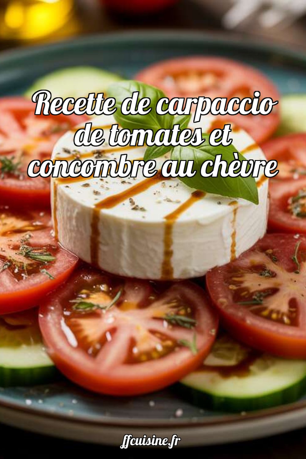 Recette de carpaccio de tomates et concombre au chèvre