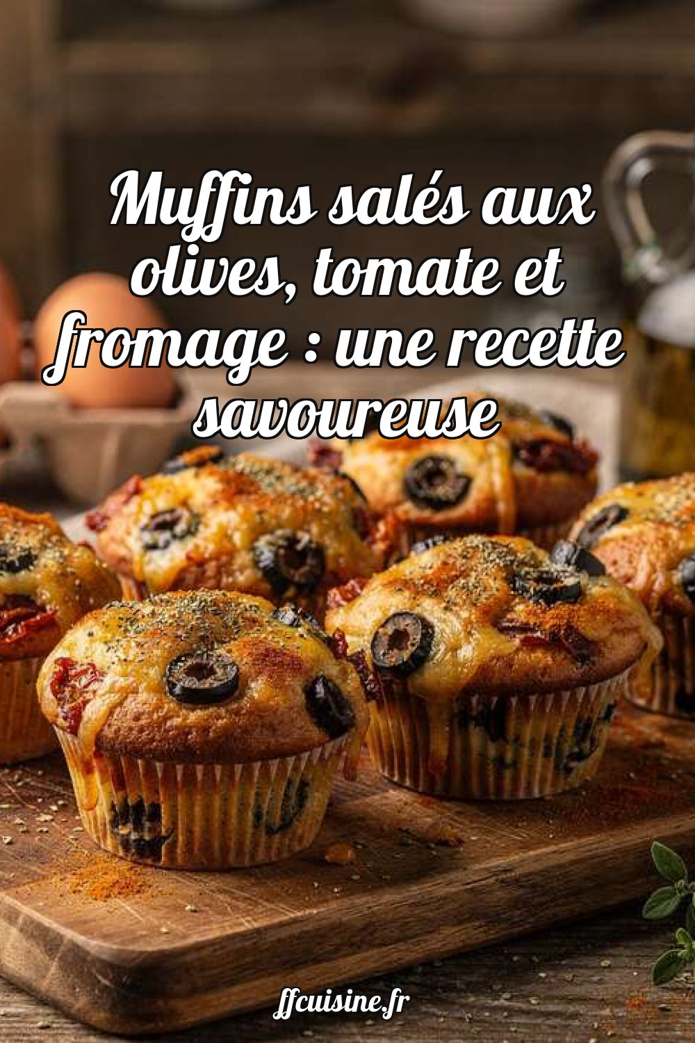 Muffins salés aux olives, tomate et fromage