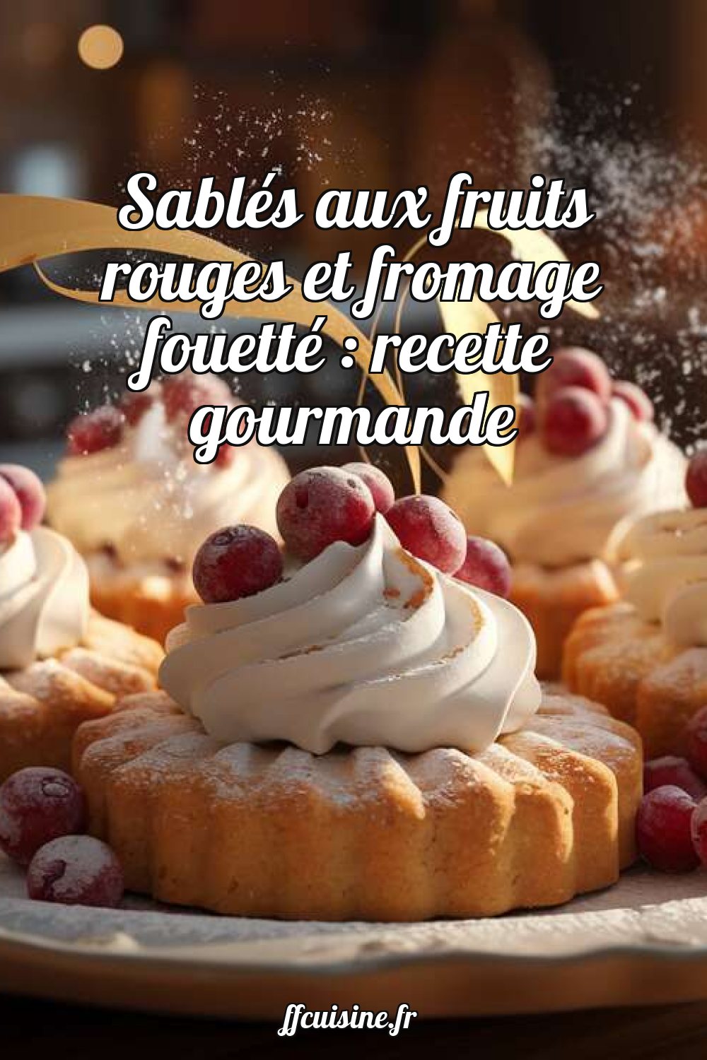 Sablés aux fruits rouges et fromage fouetté