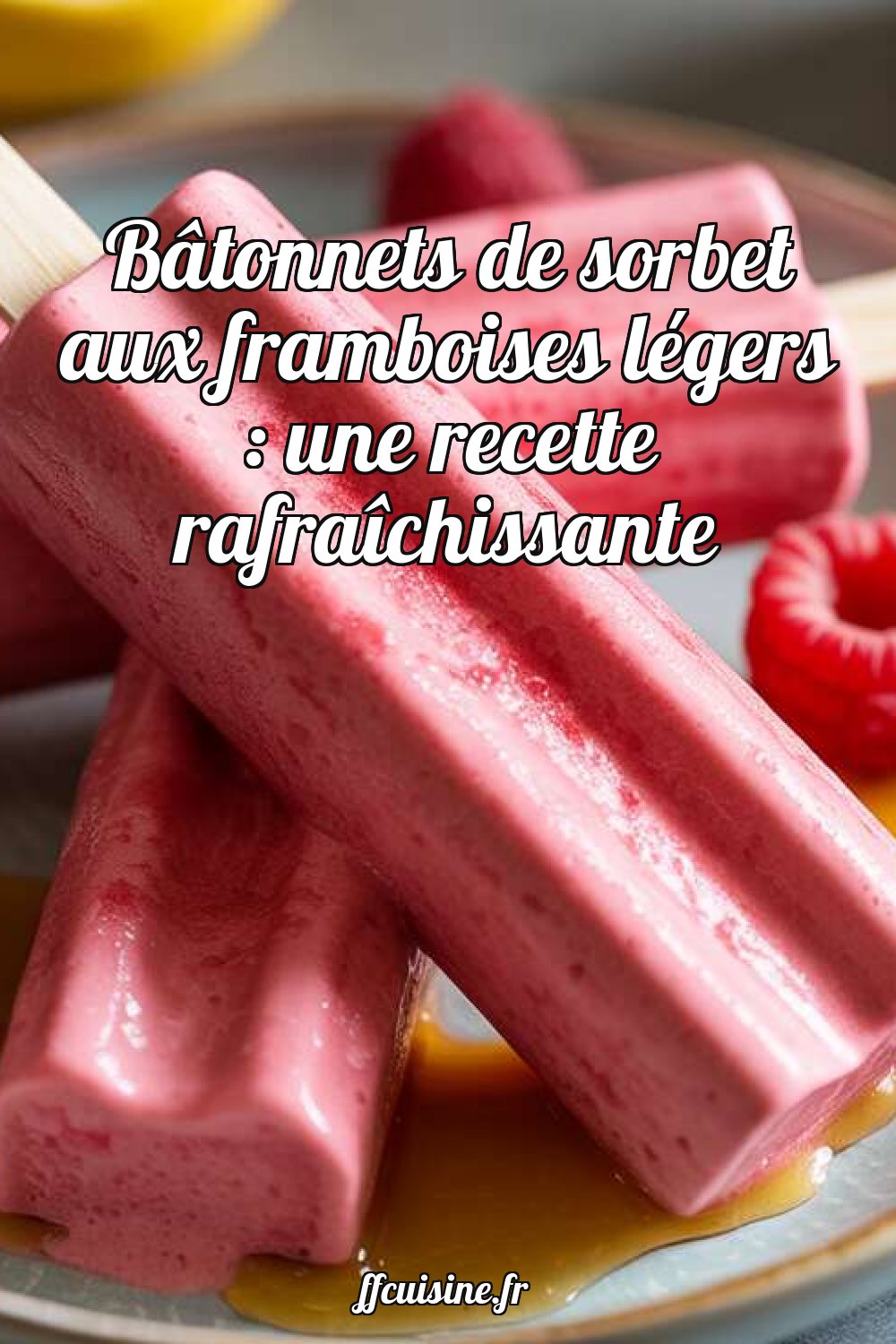 Bâtonnets de sorbet aux framboises légers